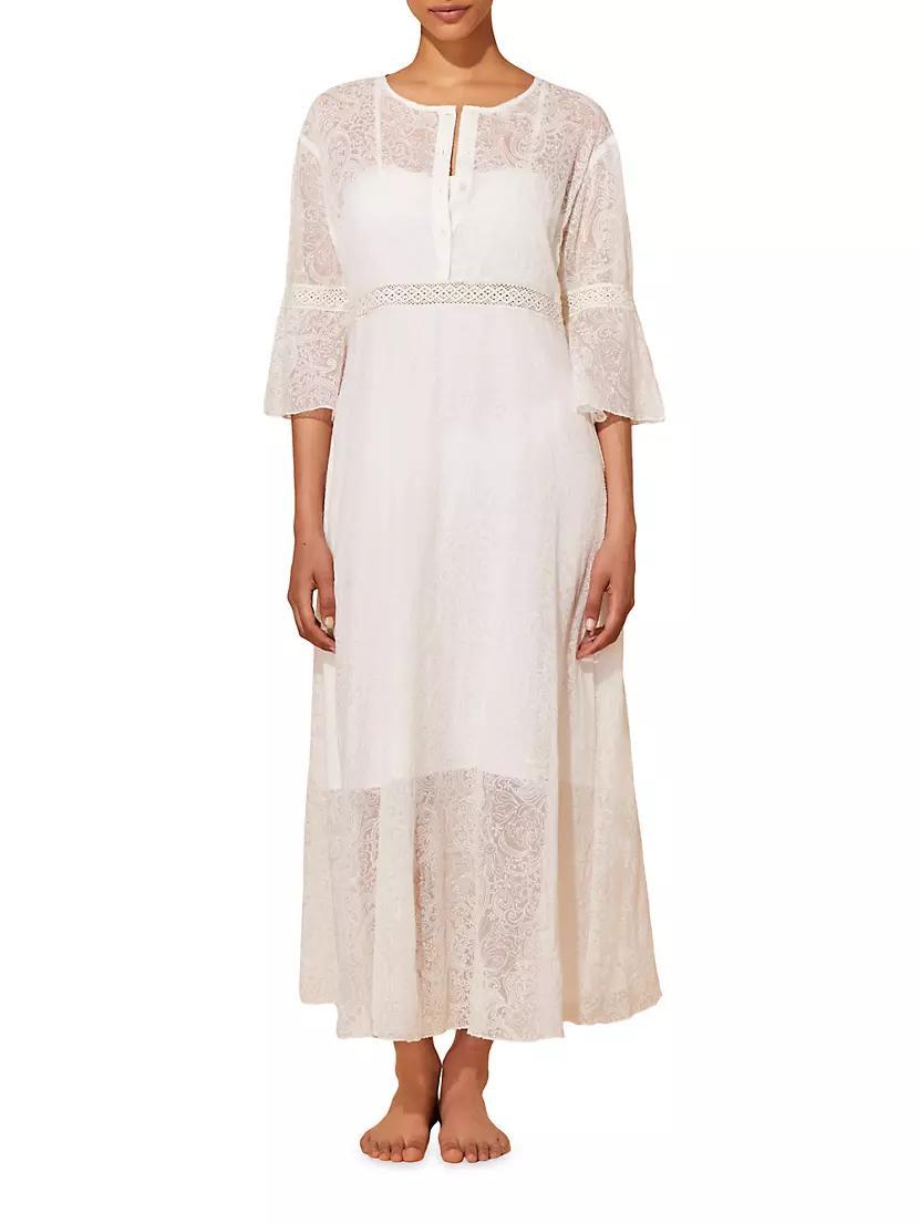 Lysis Paisley-Embroidered Silk Maxi Dress Product Image