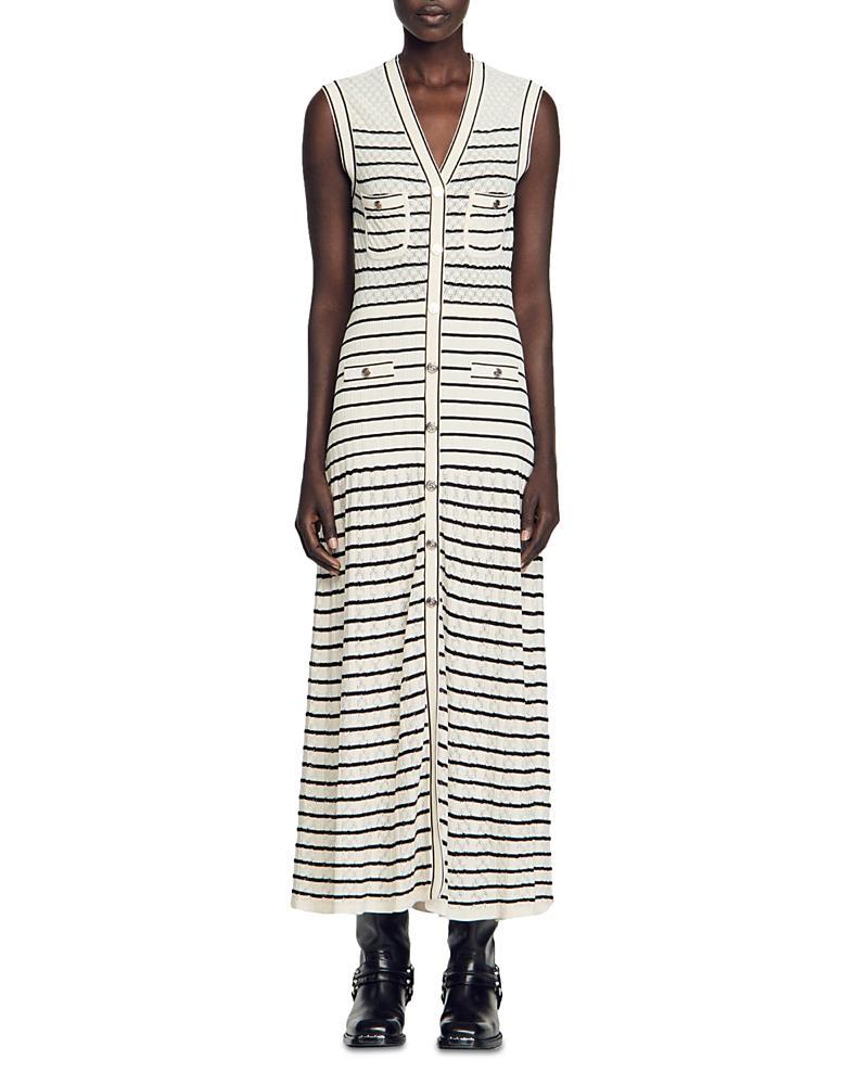 sandro Molina Button Front Maxi Sweater Dress Product Image