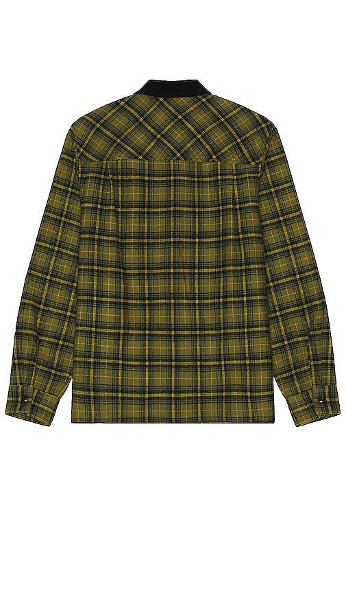 SATURDAYS NYC Ryan Zip Front Flannel Shirt Green. (also in ). Product Image