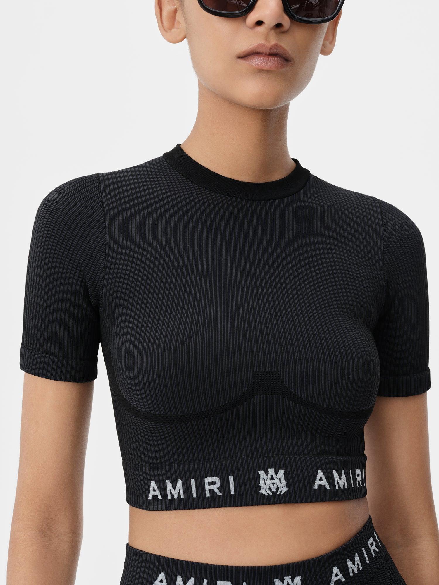 WOMEN - WOMEN'S MA RIBBED SEAMLESS S/S TOP - Black Female Product Image