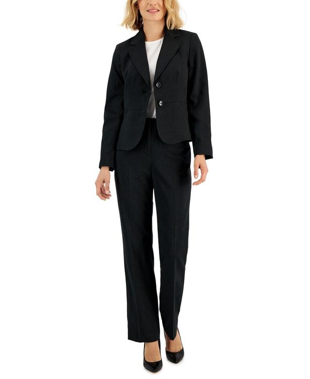 Le Suit Womens Two-Button Pinstriped Pantsuit, Regular & Petite Product Image