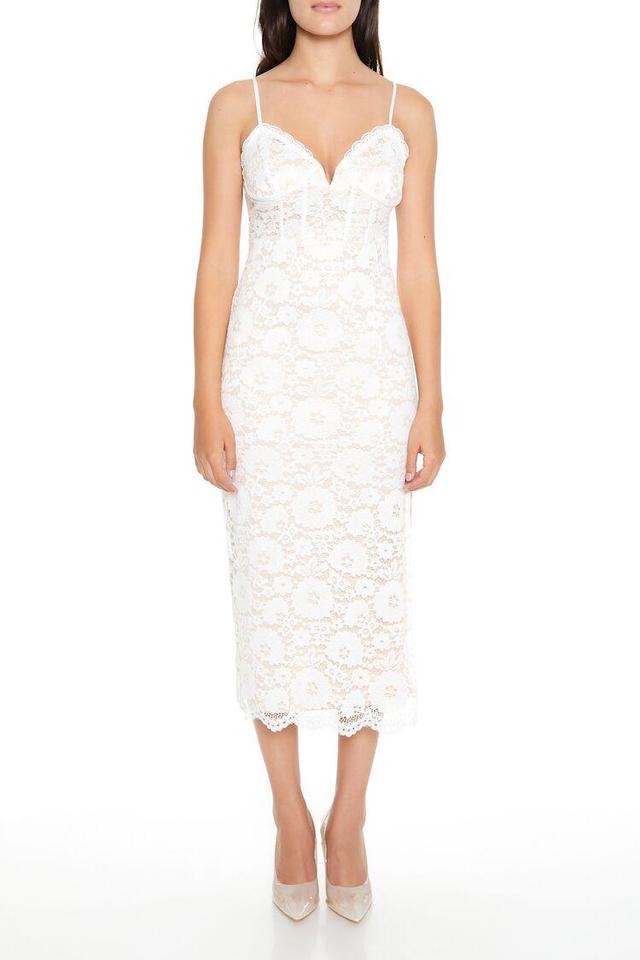 Floral Lace Bustier Midi Dress | Forever 21 Product Image