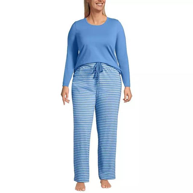 Plus Size Lands End Knit Pajama Top & Pajama Pants Sleep Set, Womens Product Image