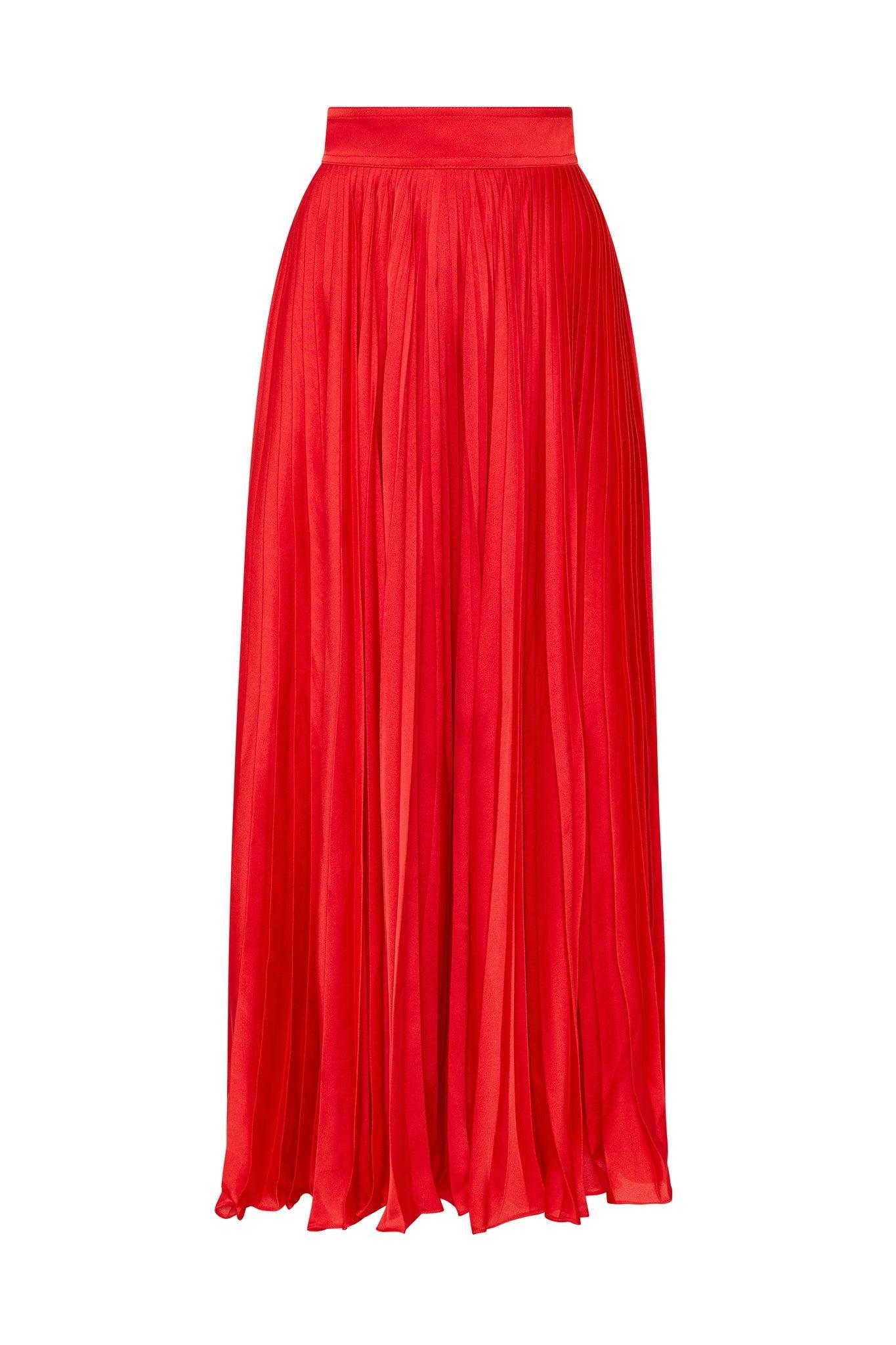 Wondrous Pleated Satin Skirt Female Product Image