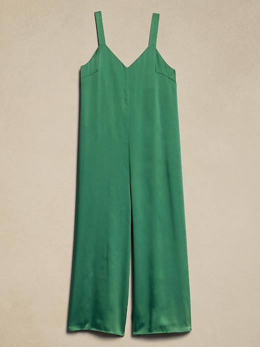 Silky Twill Wide-Leg Jumpsuit Product Image