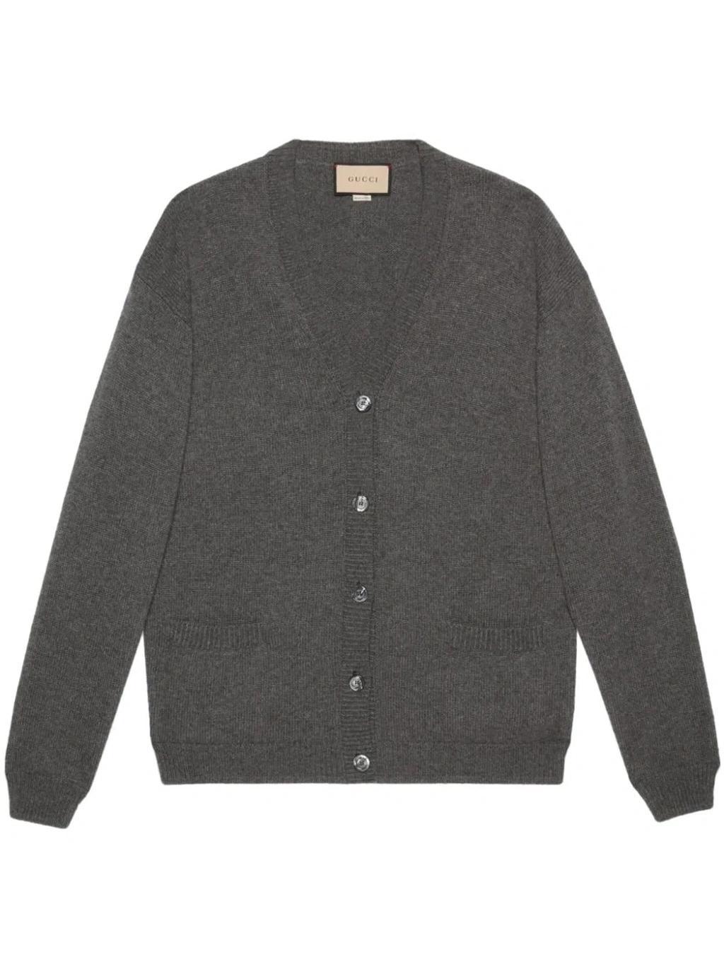 Cashmere Cardigan In Grey Product Image