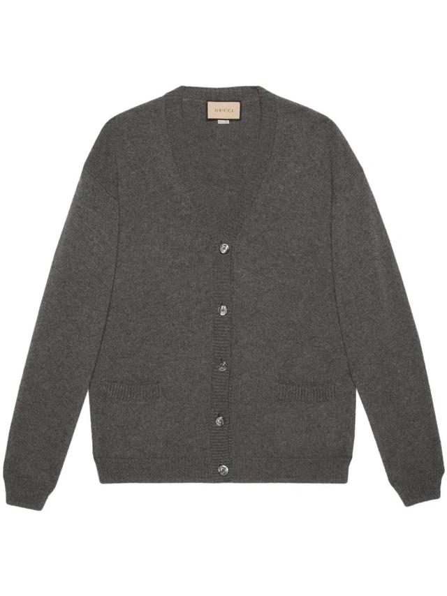 Cashmere Cardigan In Grey Product Image