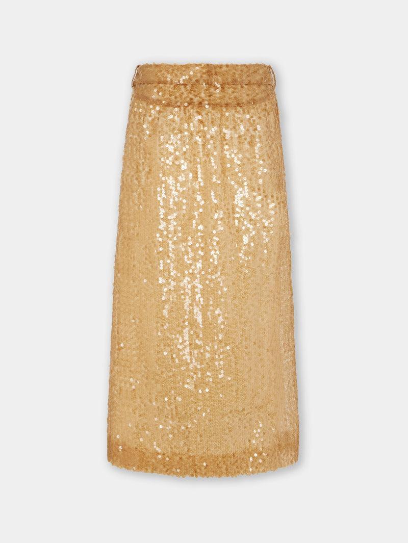 LONG SEQUIN-EMBROIDERED SKIRT Product Image