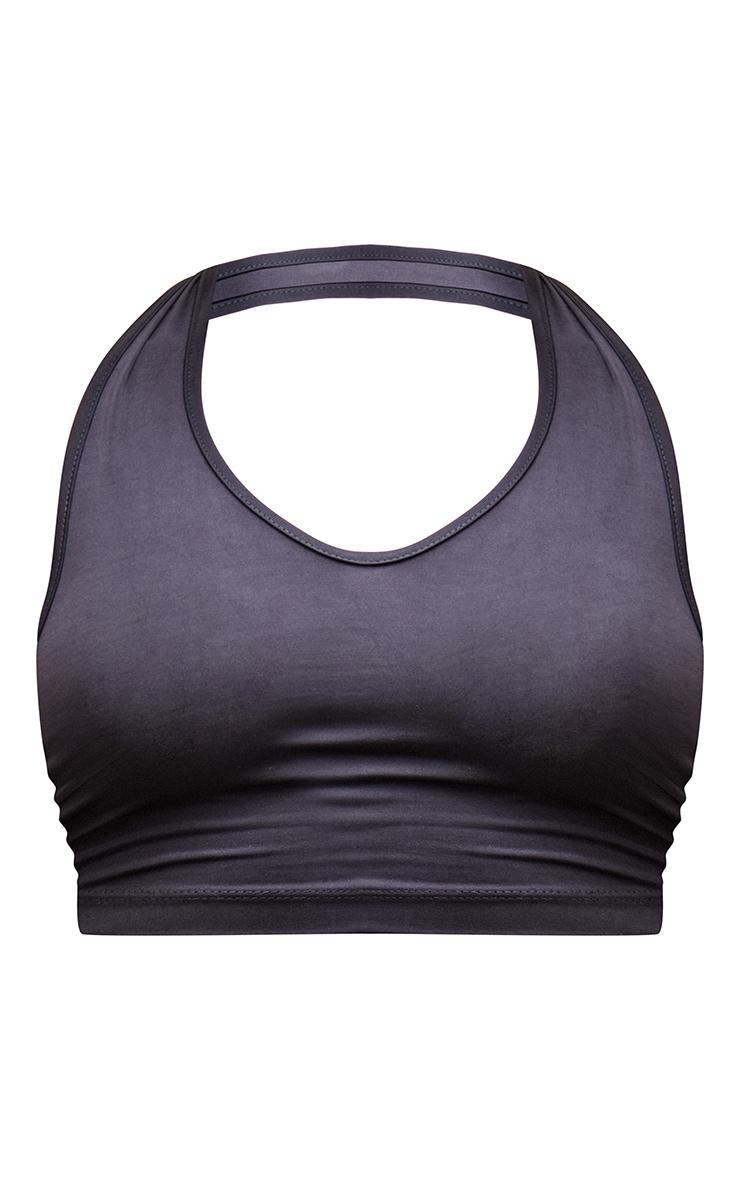 Basic Black Slinky Scoop Neck Halter Top Product Image