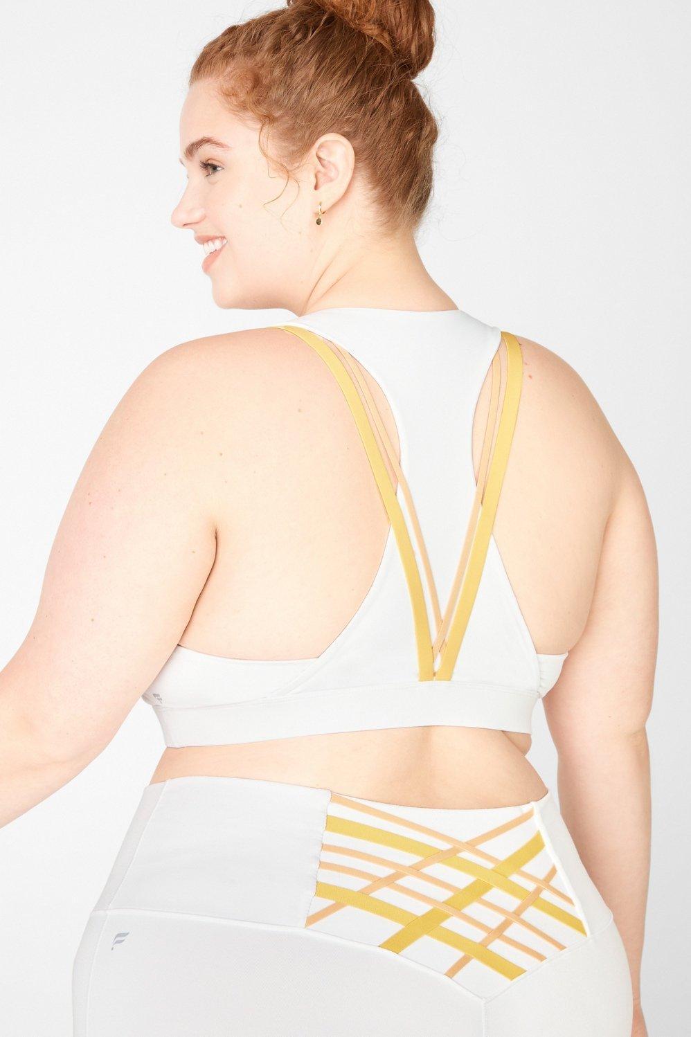 Fabletics Kessler Medium Impact Sports Bra Womens white plus Size 4X Product Image