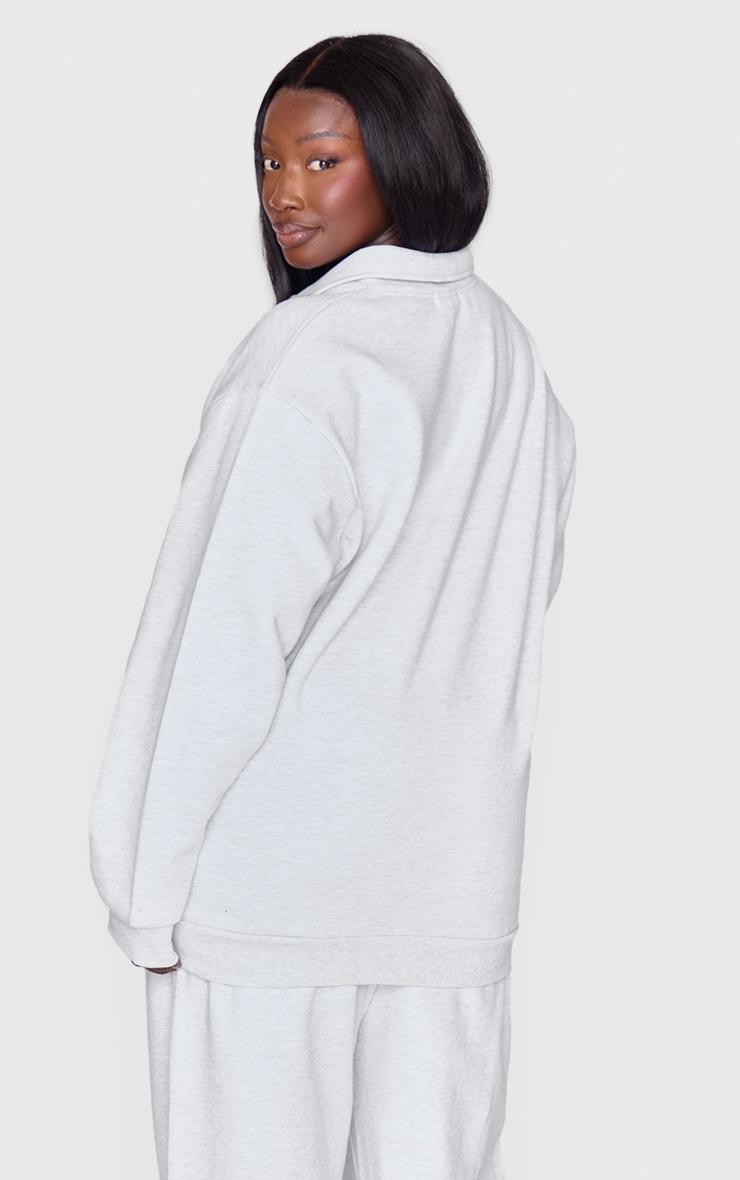 Plus Grey Premium Collar Oversized Sweatshirt Product Image