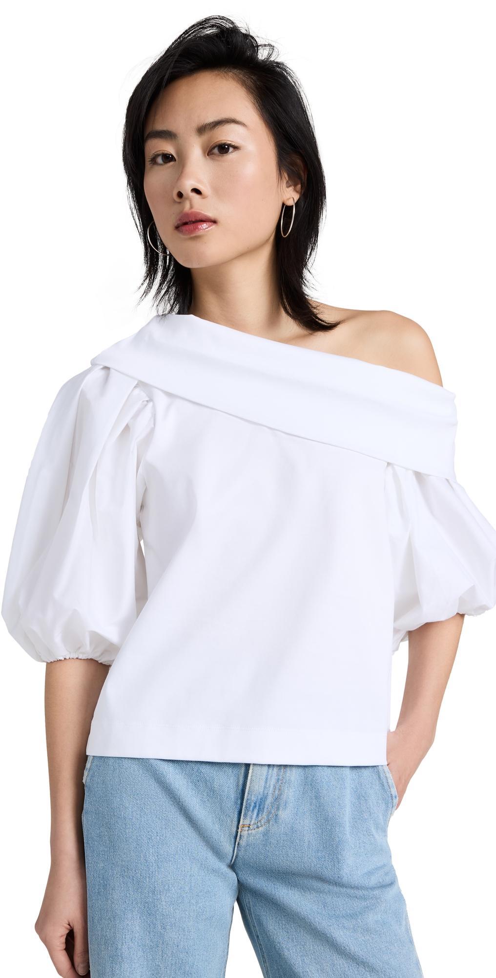 Womens Georgia One-Shoulder Puff-Sleeve Top Product Image