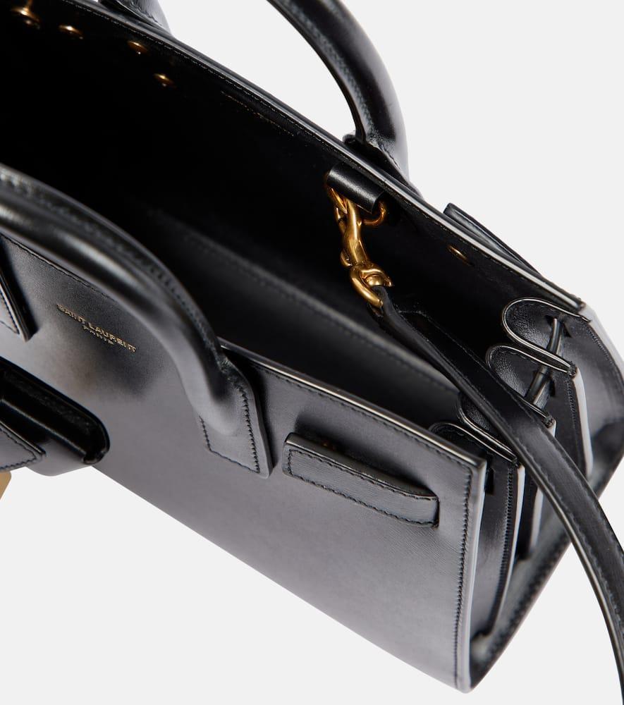 SAINT LAURENT Sac De Jour Nano Leather Tote In Nero/nero Product Image