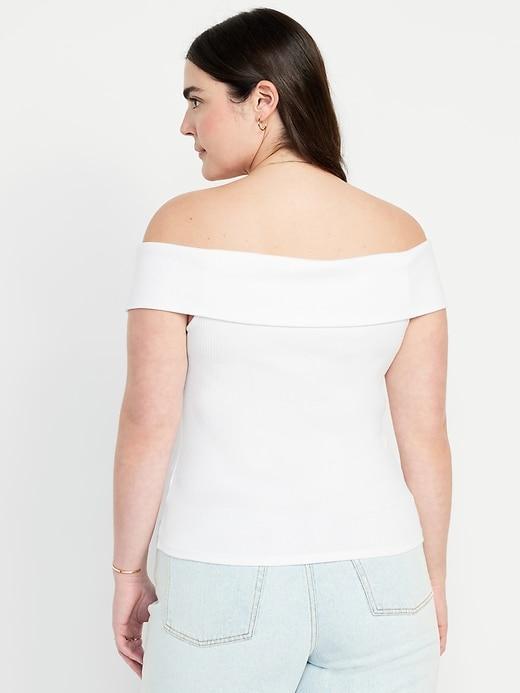 Off-Shoulder Ribbed Top Product Image