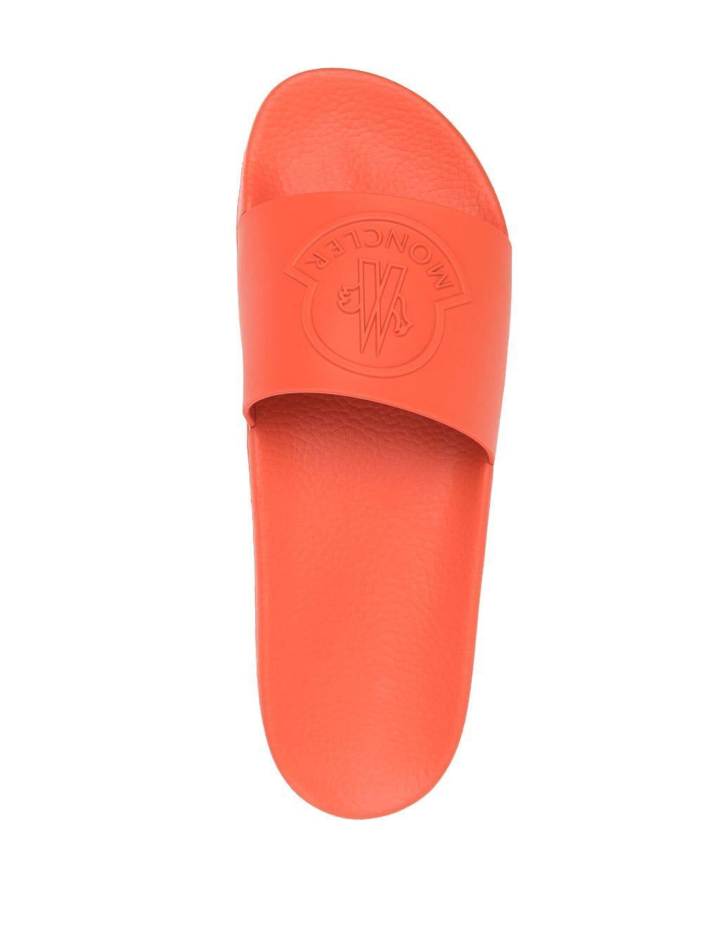 Jeanne Logo Embossed Slides In Orange Product Image