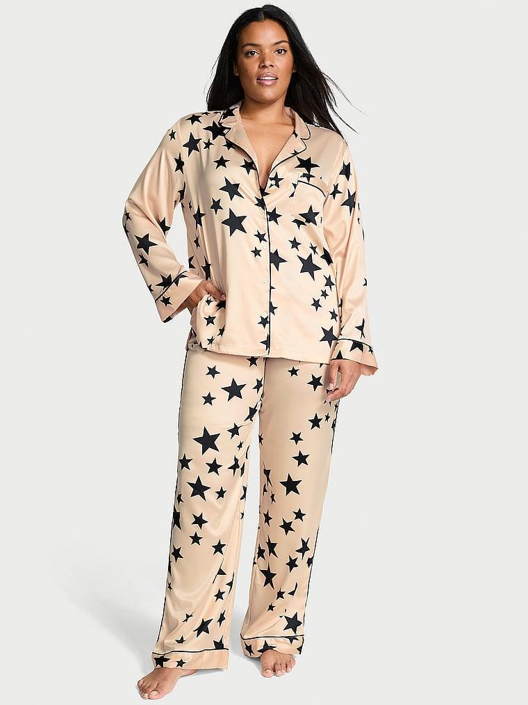 Glazed Satin Long Pajama Set Product Image