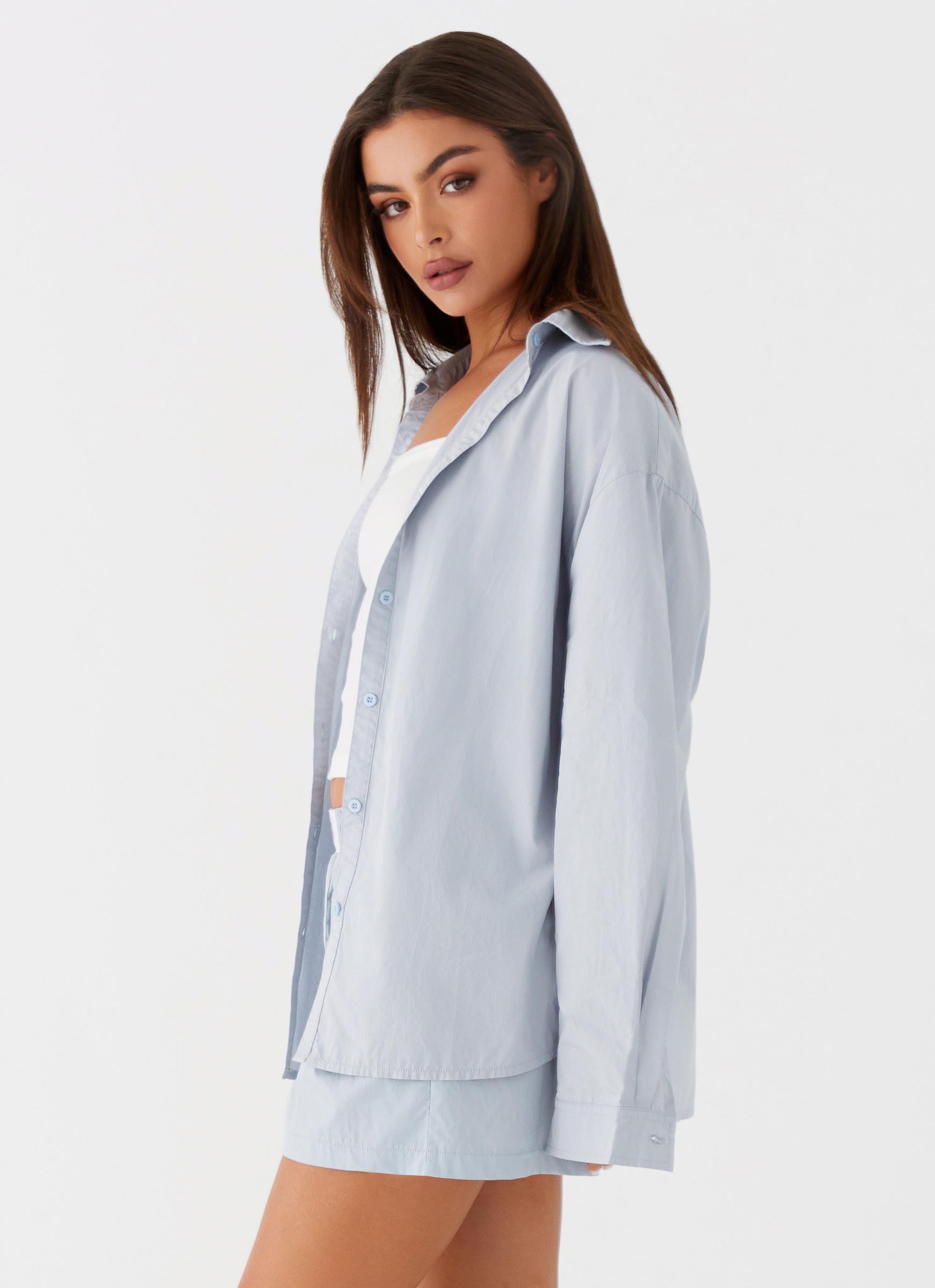 Emelda Long Sleeve Shirt - Blue Product Image