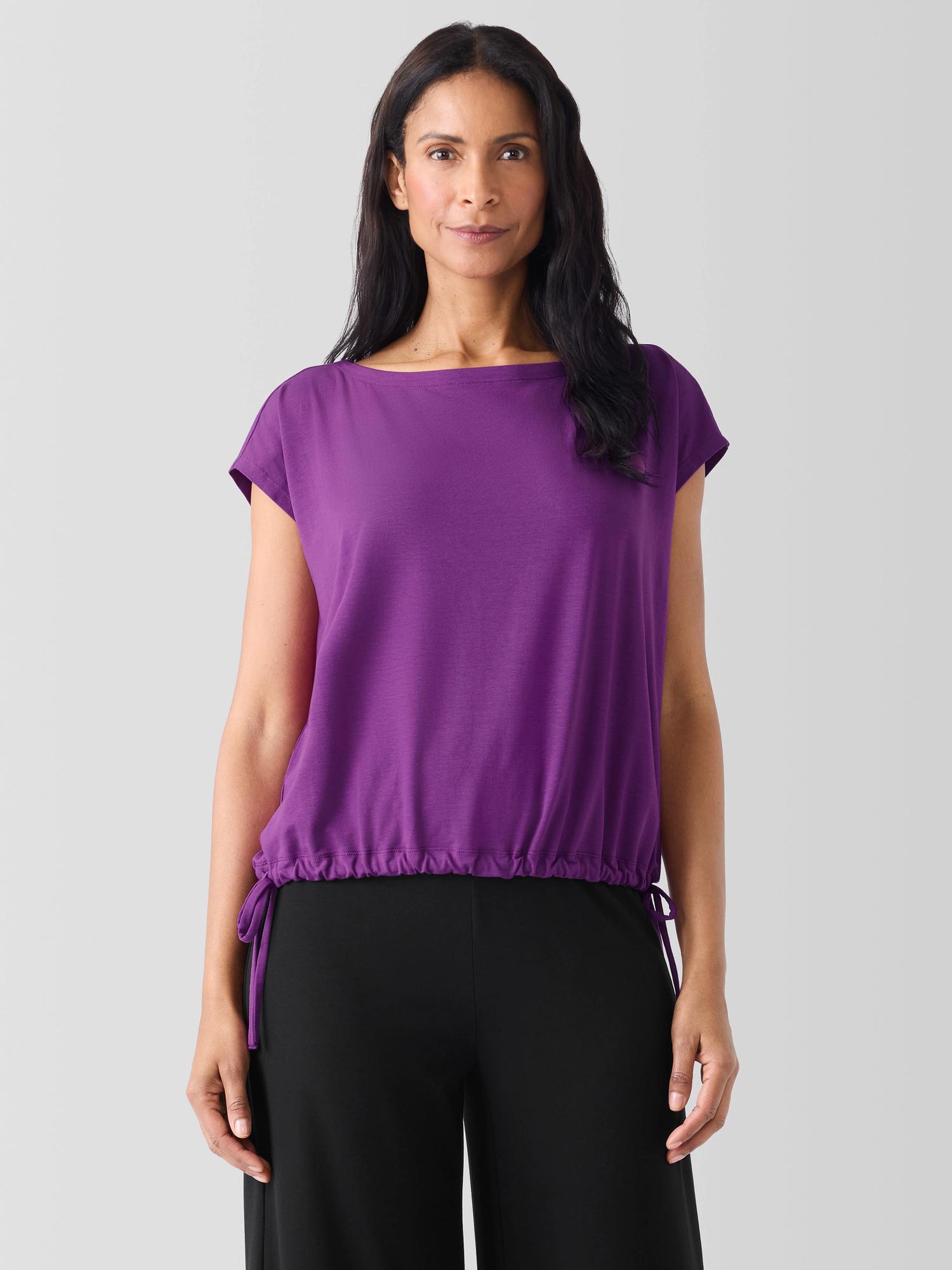 EILEEN FISHER Fine Jersey Square Topfemale Product Image