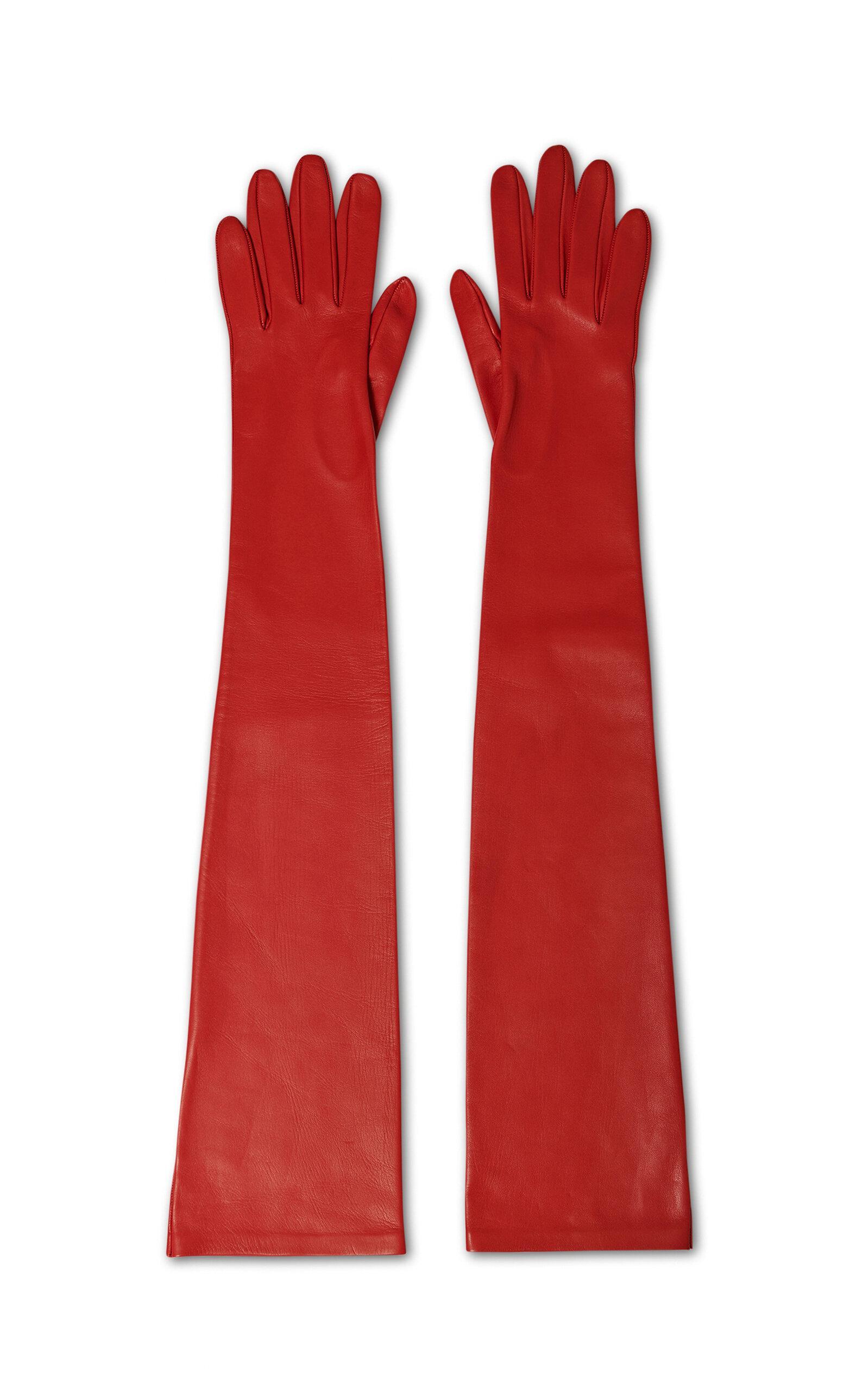 The Row - Women's Simon Leather Gloves - Black - M - Moda Operandi Product Image