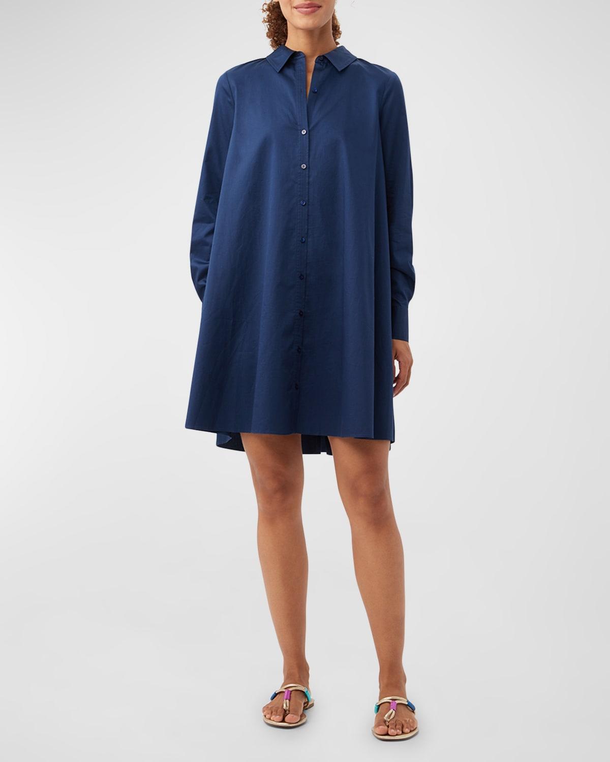 Tulla Pleated Long-Sleeve Mini Shirtdress Product Image