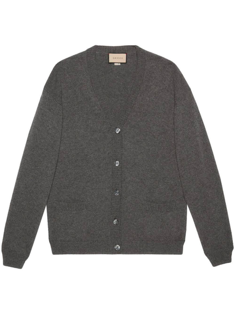 Cashmere Cardigan In Grey Product Image