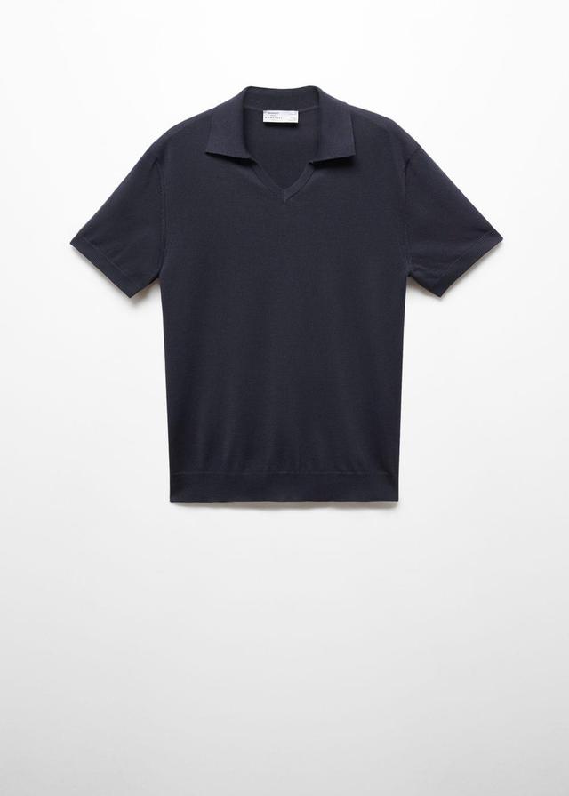 MANGO MAN - Knit cotton polo shirt dark navyMen Product Image