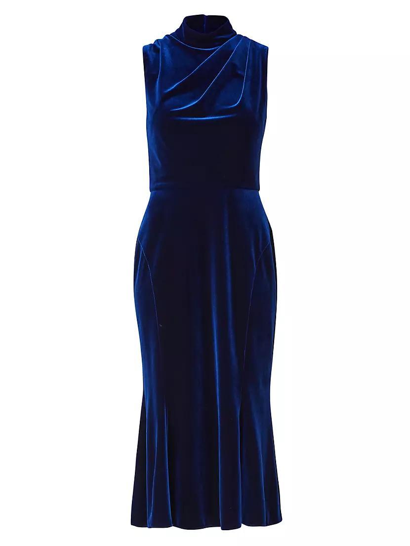 Audrey Velvet Draped Midi-Dress product image