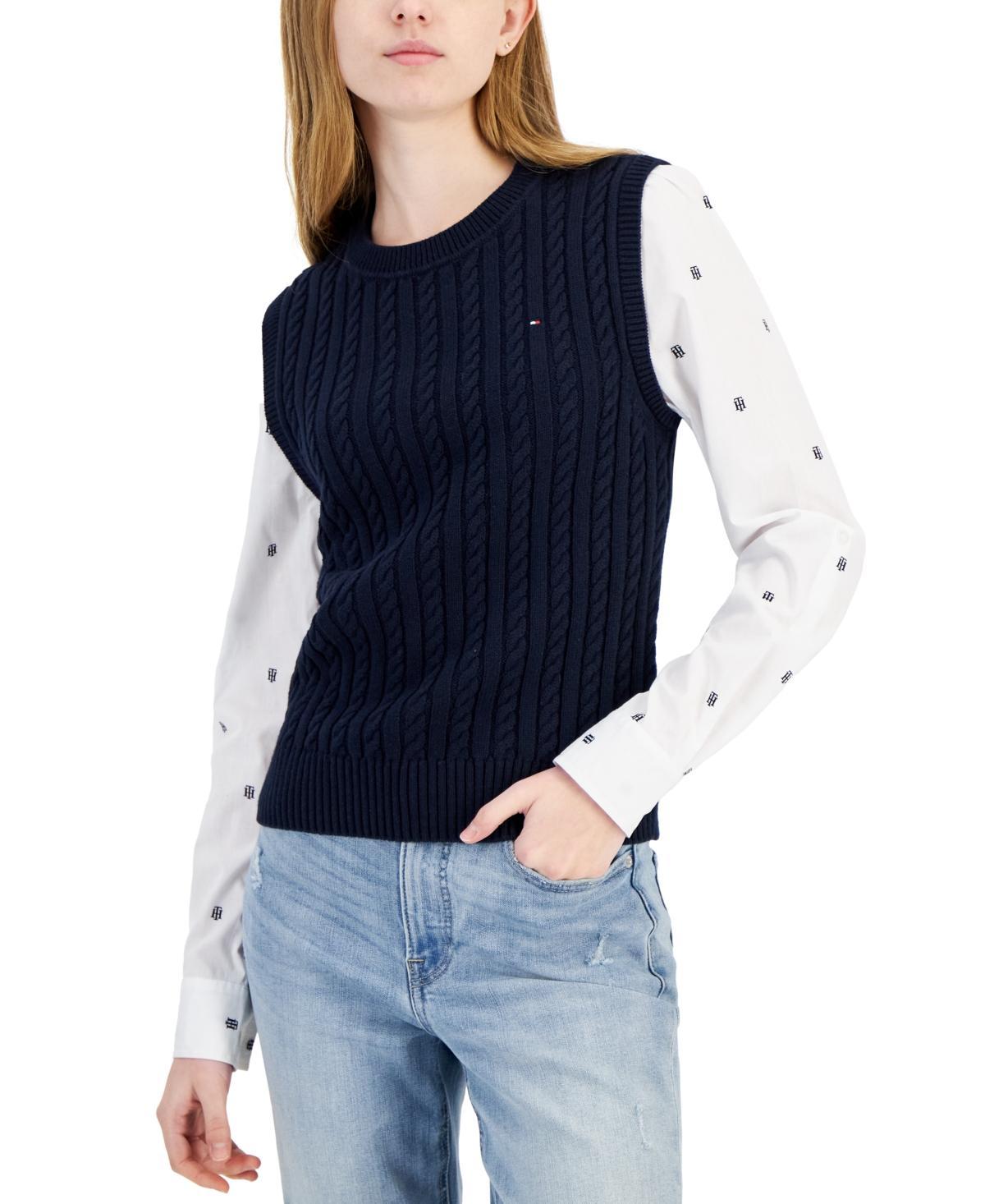 Tommy Hilfiger Womens Layered-Look Sweater Vest Product Image