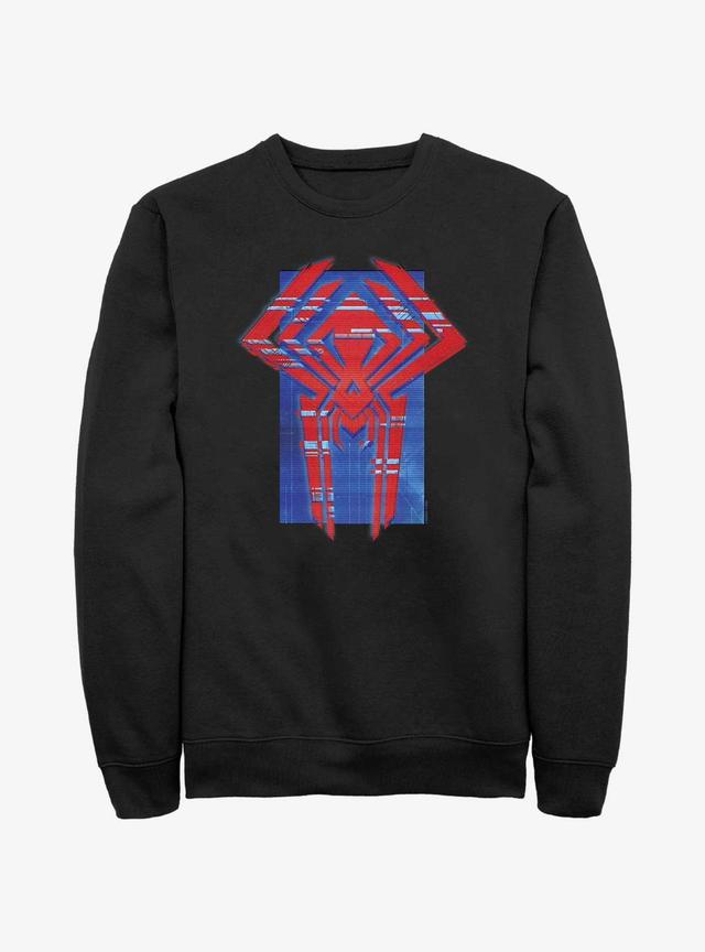 Marvel Spider-Man Spider Symbol Glitch Lines Sweatshirt Product Image