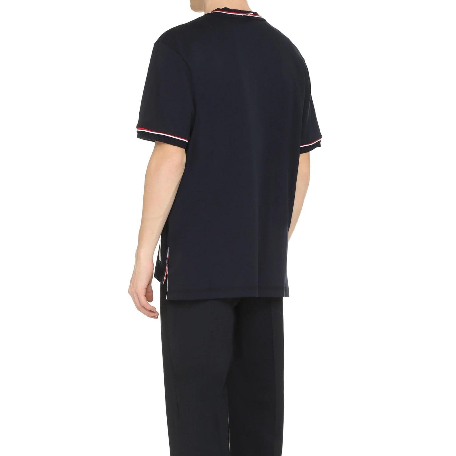 THOM BROWNE Cotton T Shirt In Blue Product Image