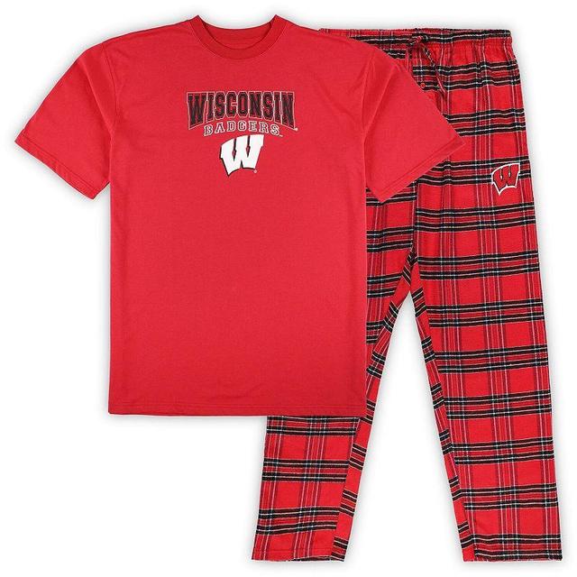 Mens Profile /Black Wisconsin Badgers Big & Tall 2-Pack T-Shirt & Flannel Pants Set Product Image