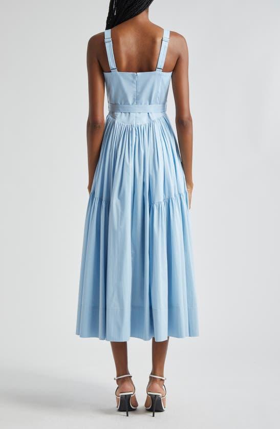 Amber Belted Poplin Midi Pinafore Dress In Skylight Product Image