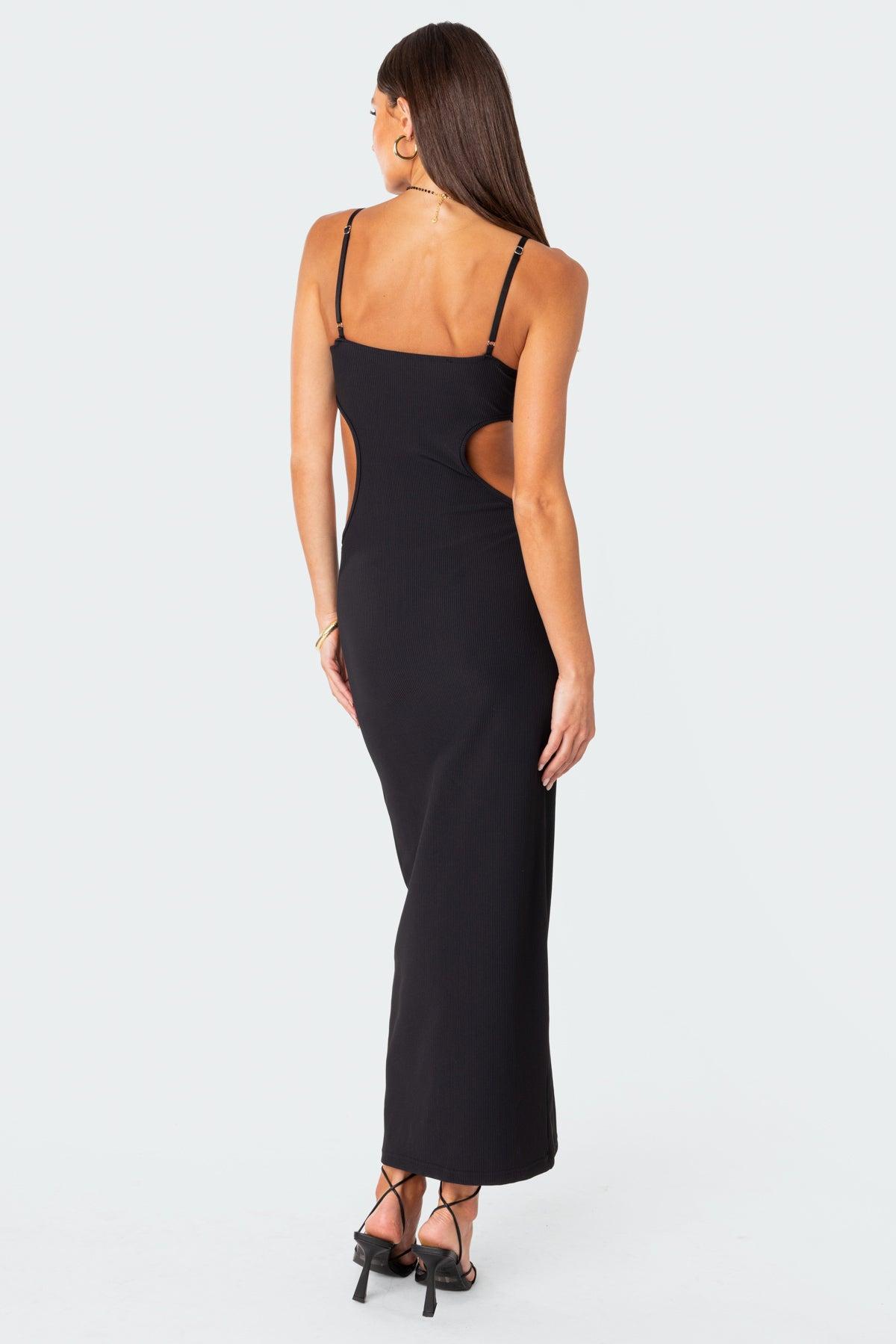 Ribbed Cut Out Cupped Maxi Dress Product Image