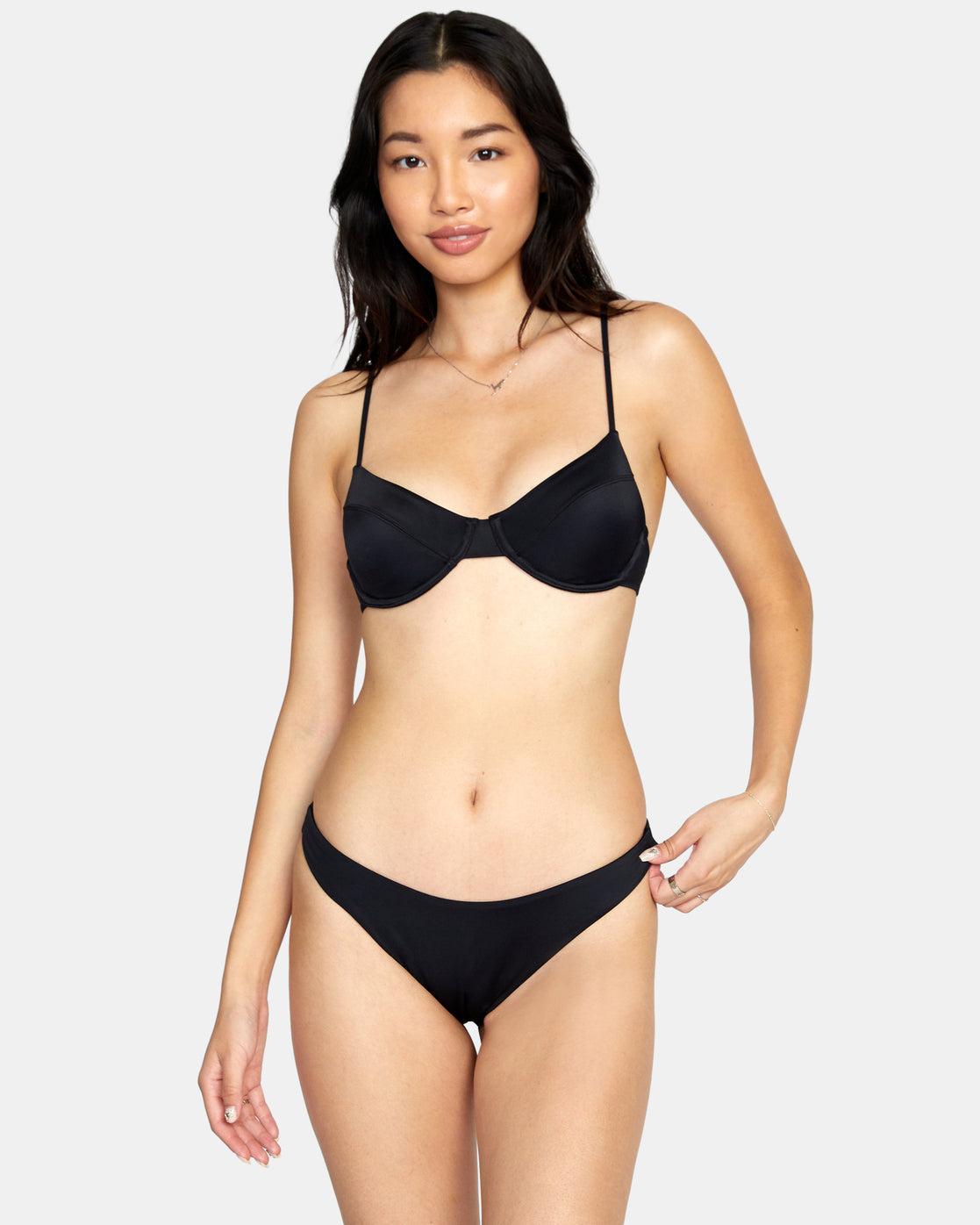 Solid Underwire Bikini Top - Black Product Image