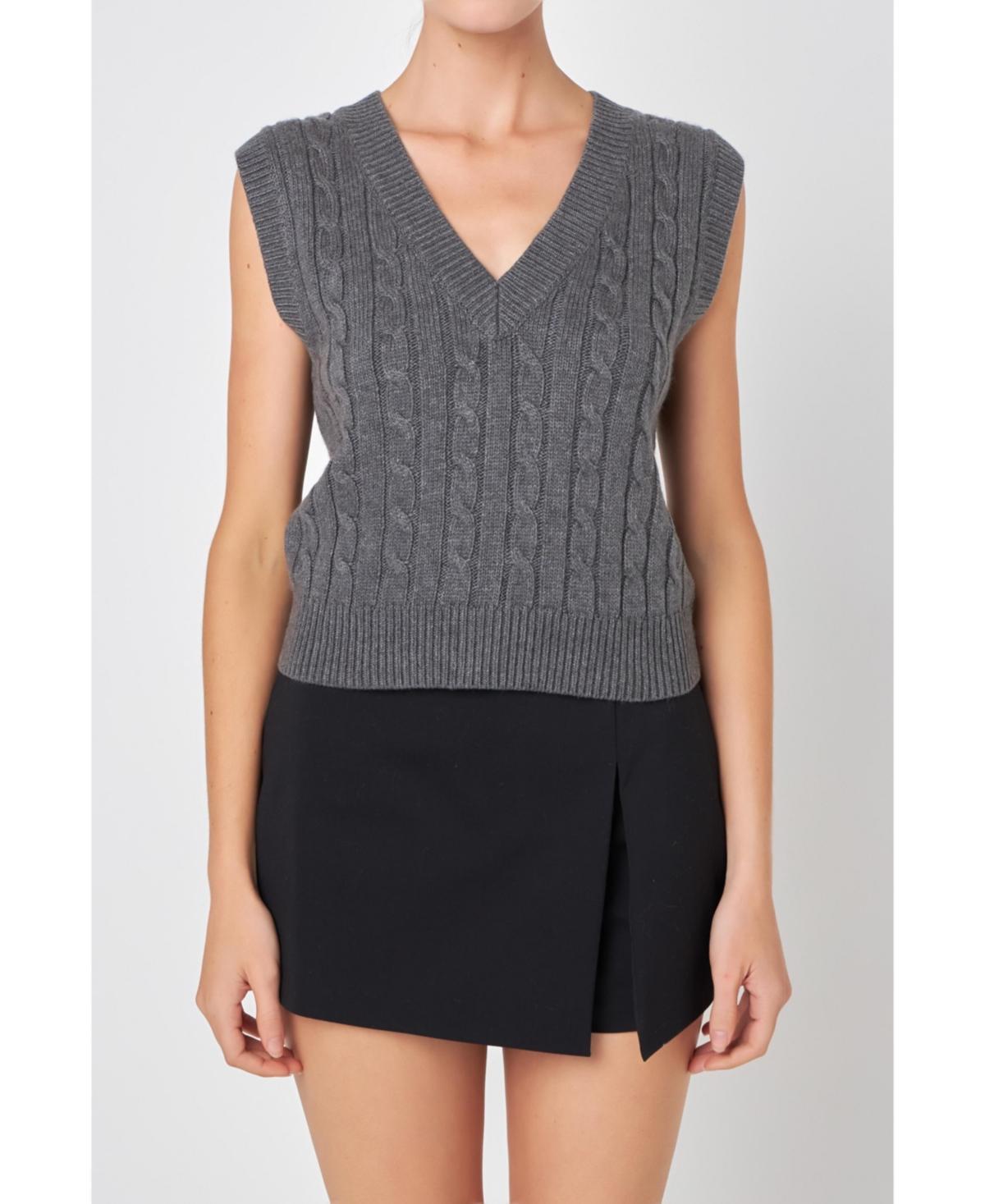 Women's Cable Knit Chunky Vest Product Image