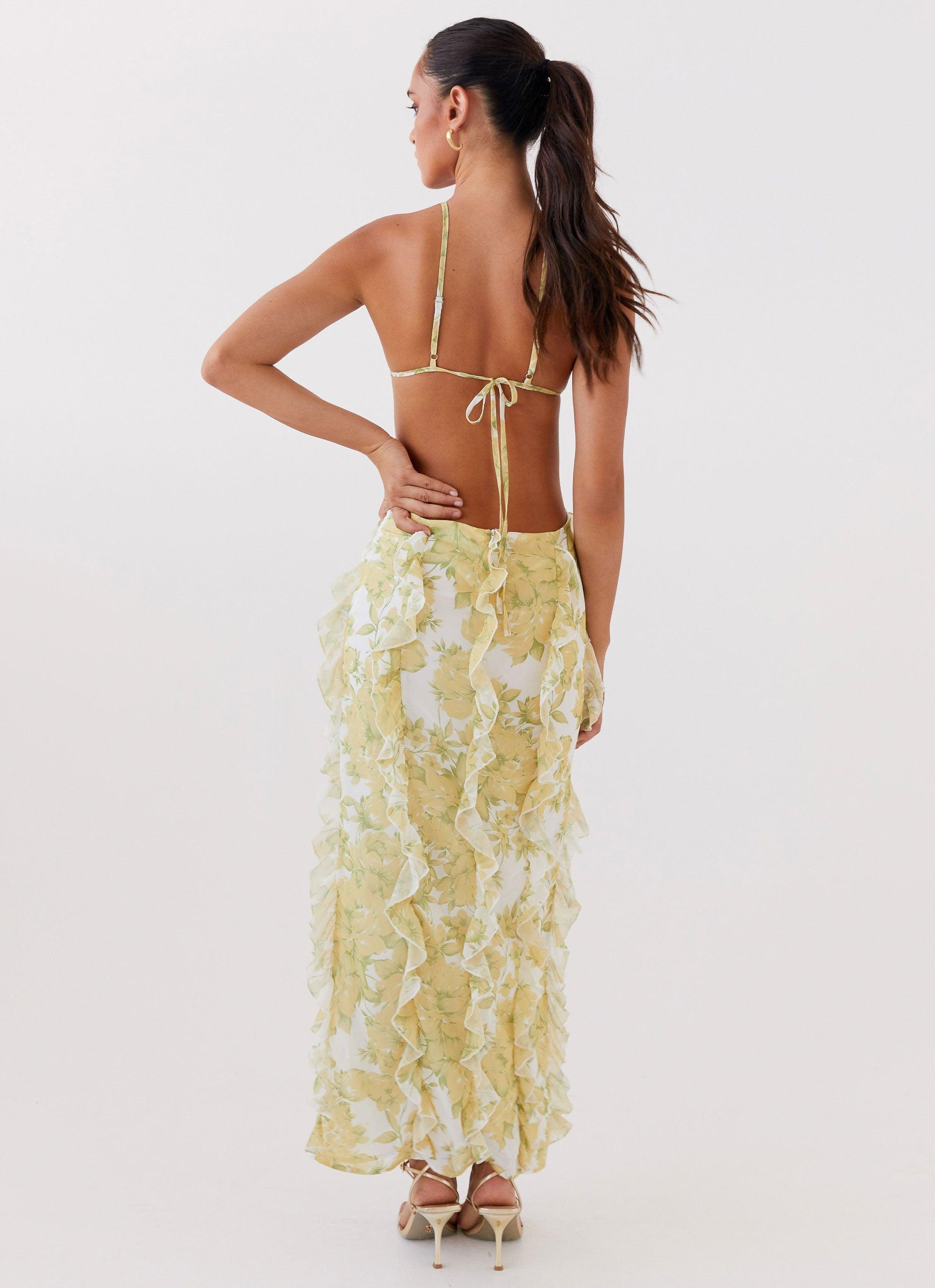 Sunset Kisses Ruffle Maxi Dress - Daffodil Product Image