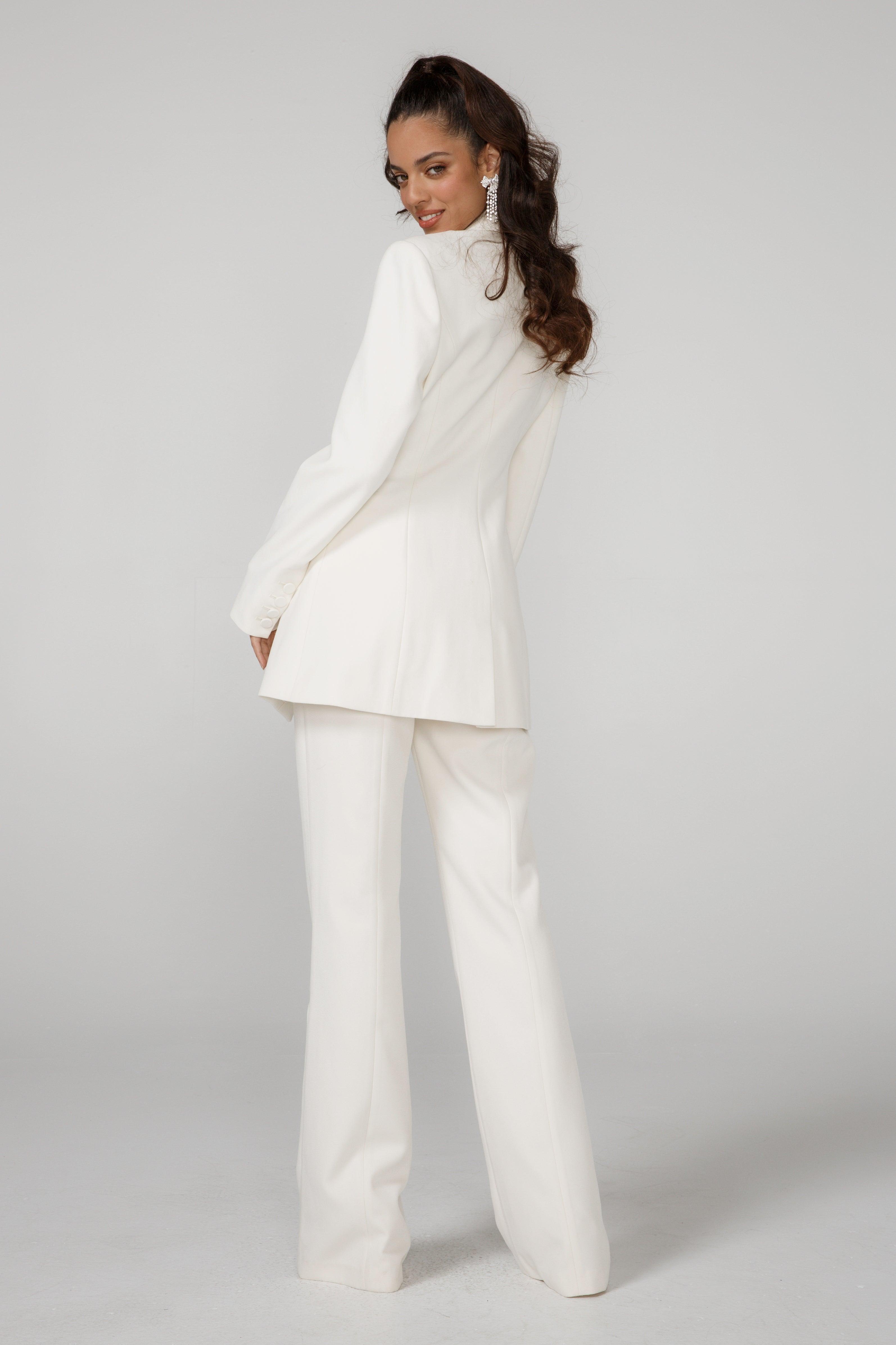 Thalia Suit Jacket (White) (Final Sale) Product Image