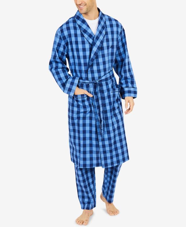 Nautica Men's Buffalo Plaid Shawl Collar Robe, Navy, S/m Product Image