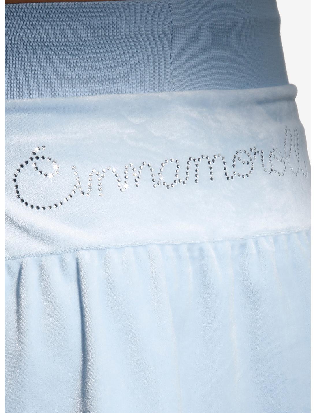 Cinnamoroll Rhinestone Pastel Blue Velour Skirt Product Image