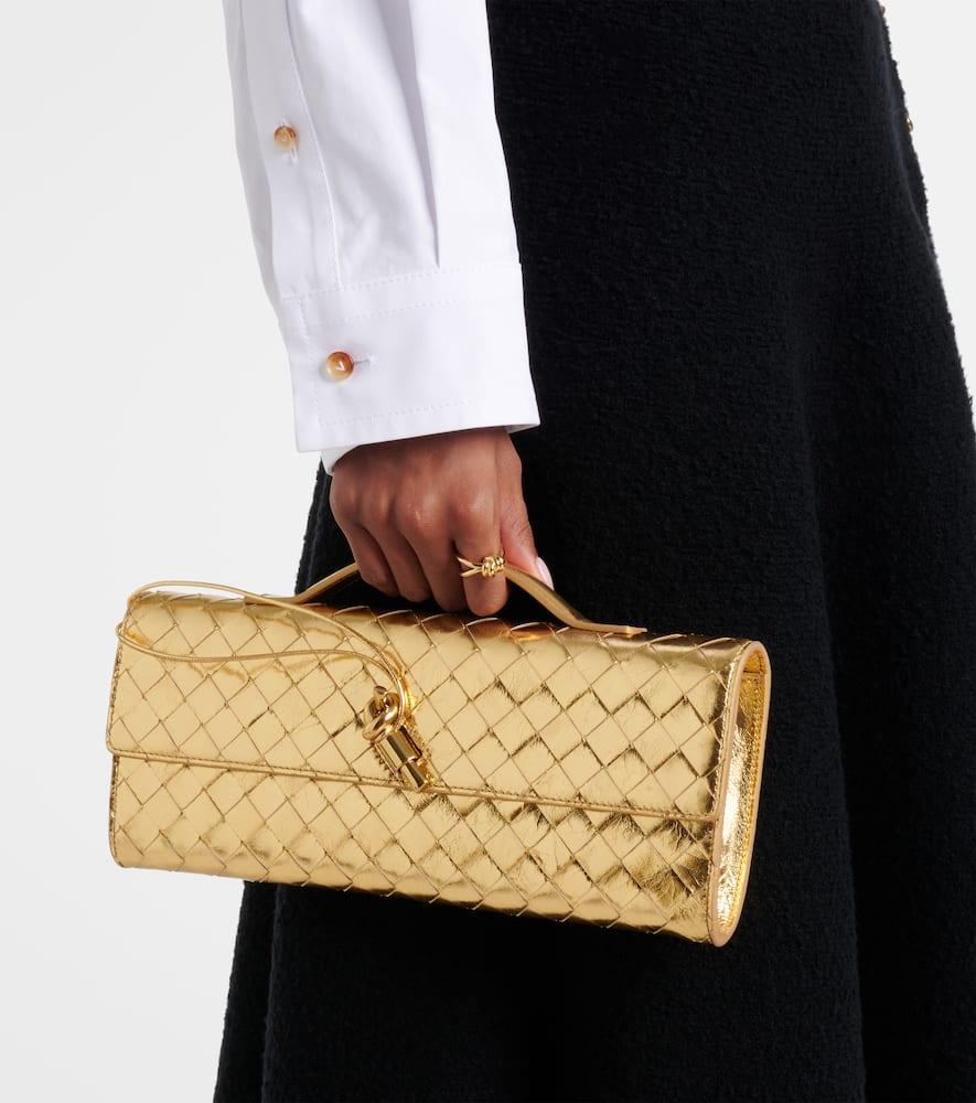 BOTTEGA VENETA Andiamo Clutch In Gold Product Image