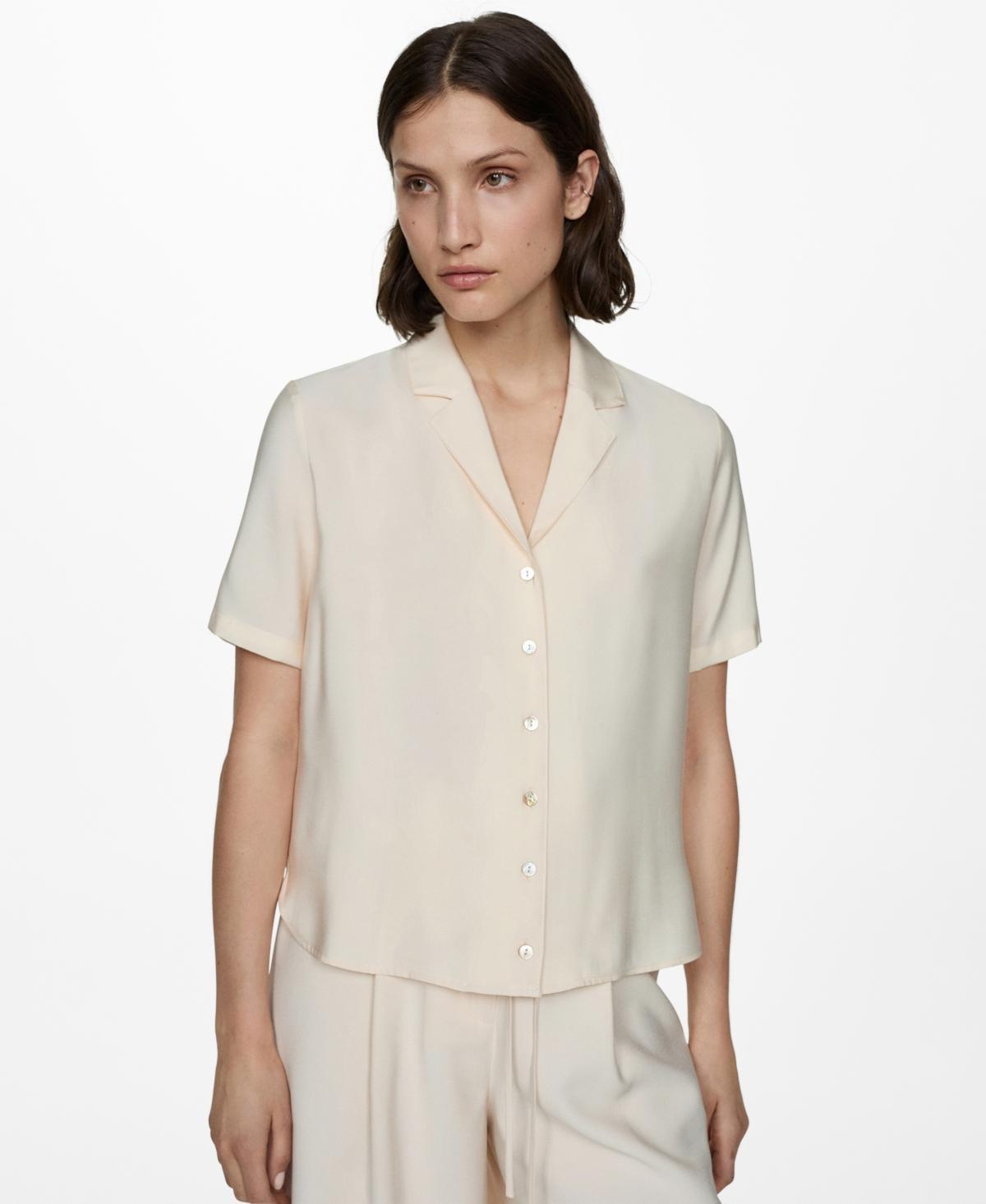 Women's Short-Sleeved Satin Shirt Product Image