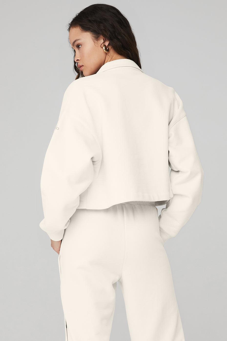 Renown Cropped Button-Up Pullover - Ivory Female Product Image