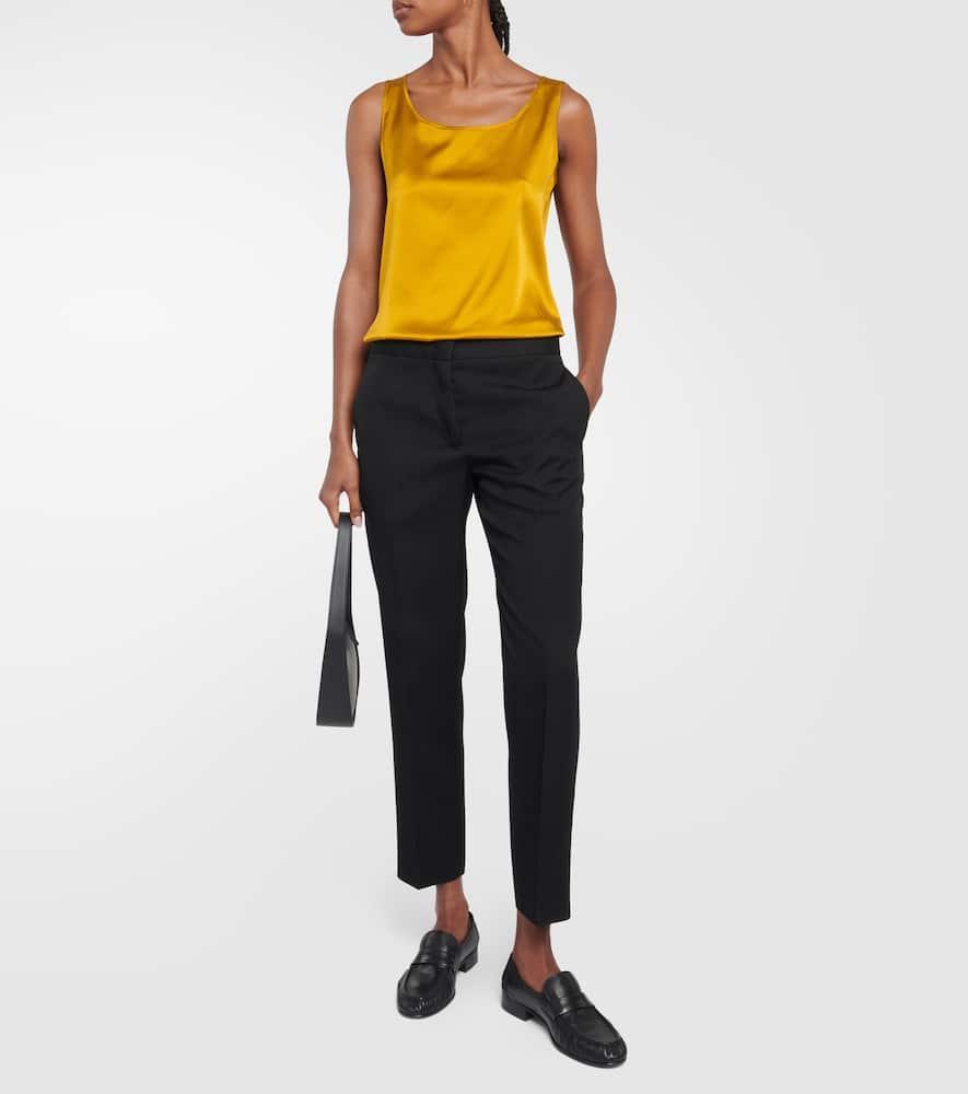 MAX MARA Leisure Pan Stretch-silk Tank Top In Yellow Product Image