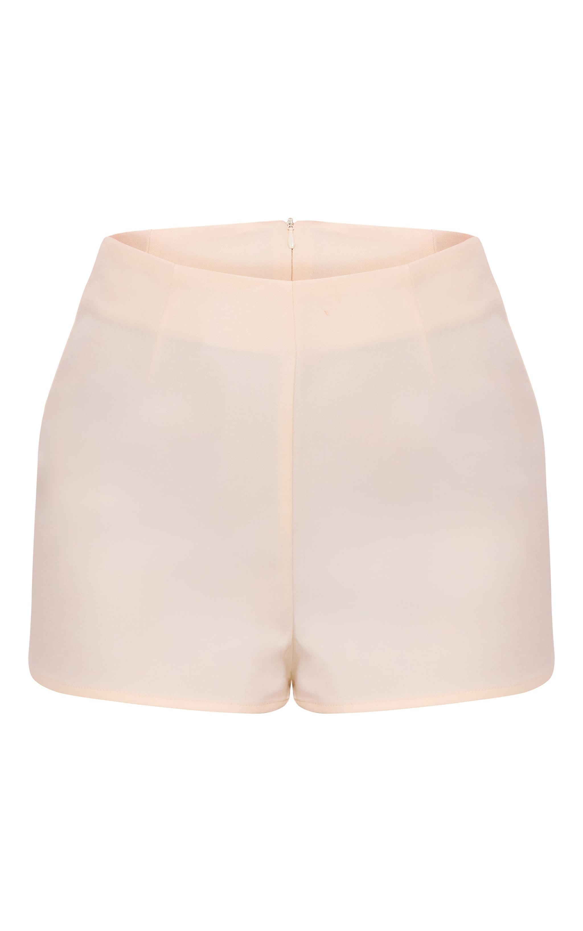 Cream Tailored Woven High Waisted Shorts Product Image