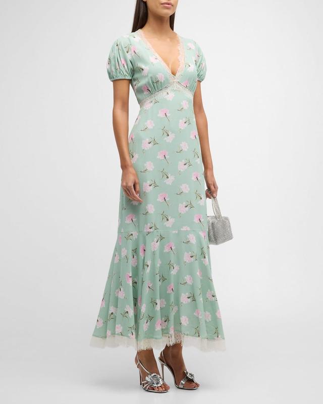 Womens Aurelle Floral Midi-Dress Product Image