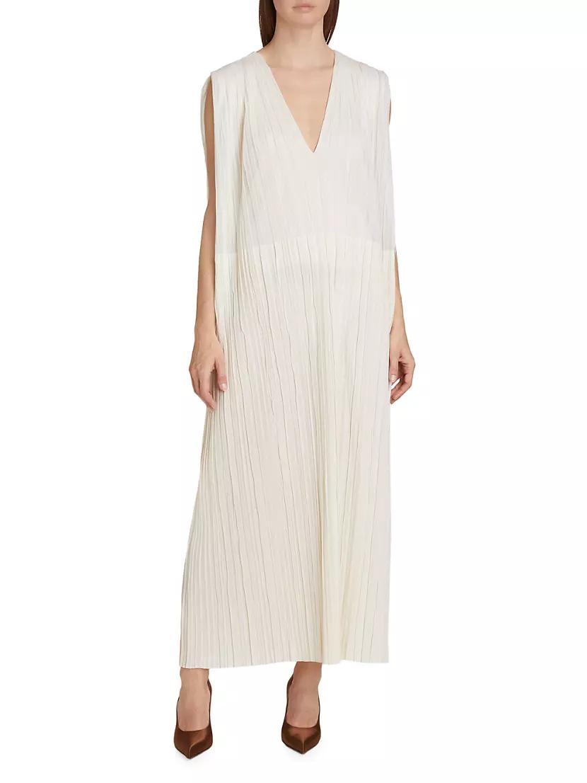 Silk Pleated Maxi-Dress Product Image