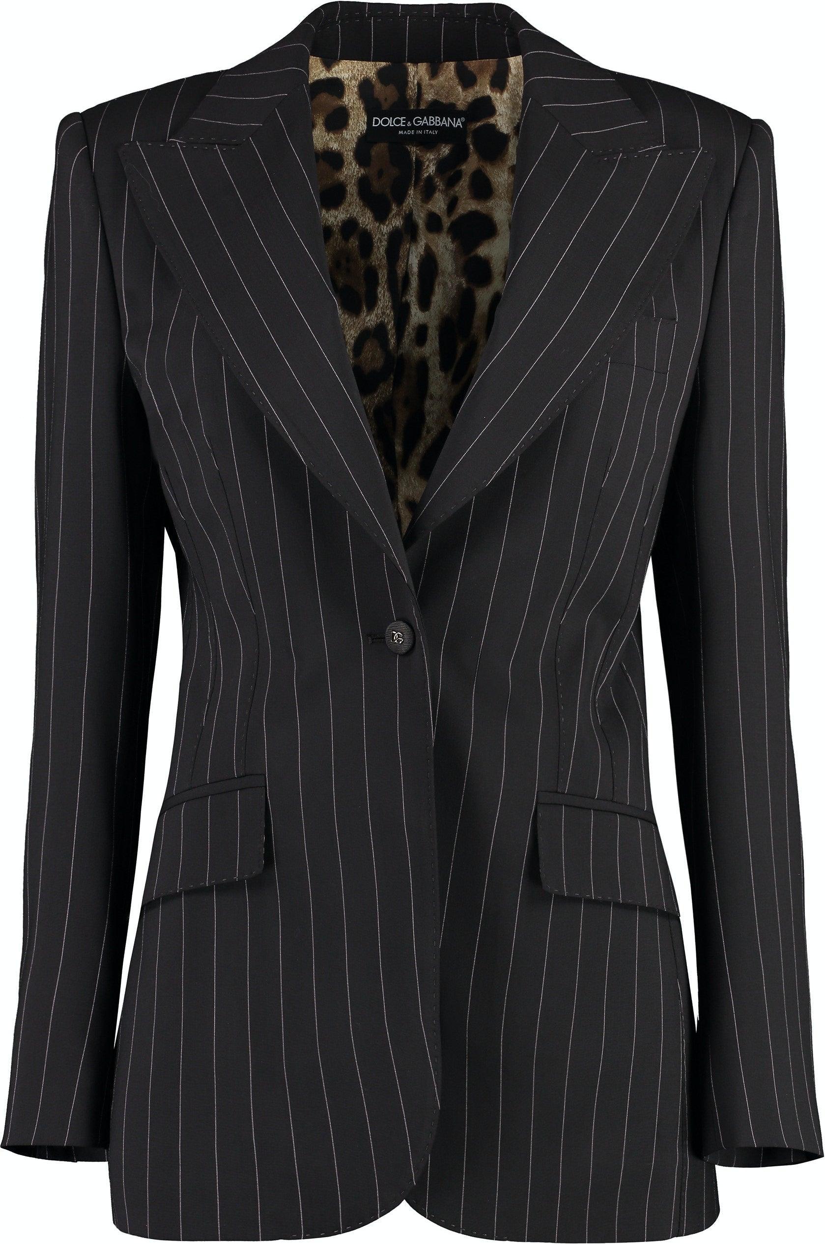 Women's Wool Pinstripe Blazer In Brown Product Image