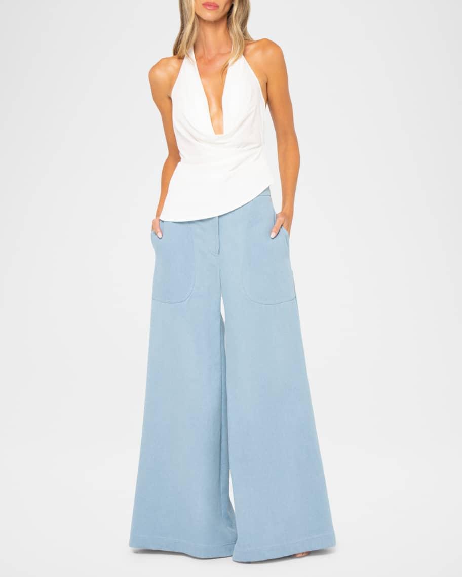 Oslo Chambray Wide-Leg Pants Product Image