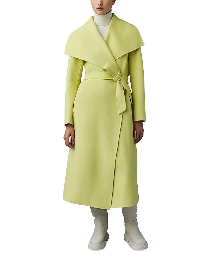 Womens Belted Light Wool Coat Product Image