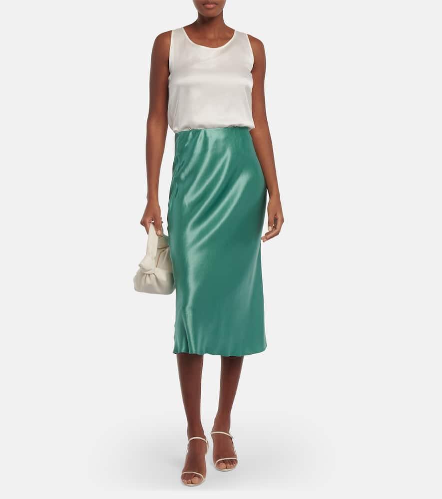 Blando Satin Slip Skirt In Turquoise product image